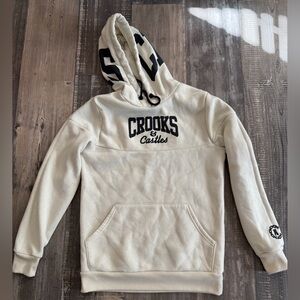 Crooks & Castles Off-White Hoodie with Black Accents